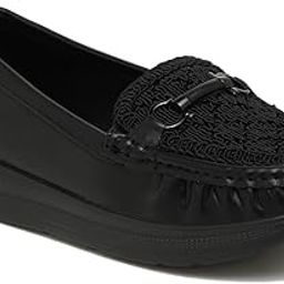 Womens Black Loafers FnH M002-BK-image-61