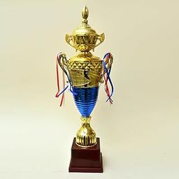 Golden Designer Cup Trophy for Sports, Event & Functions (Small, 55cm Height x 11cm Width x 11cm Depth)-picture-0