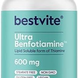 athinika nutrition Ultra Benfotiamine 600mg per Capsule (60 Vegetarian Capsules) No Stearates - No Silicon Dioxide - Vegan - Non GMO - Gluten Free - Maximum Strength Benfotiamine-picture-21