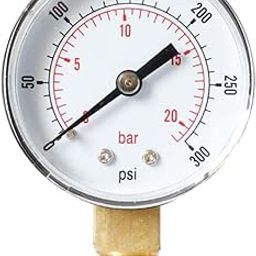 Luzhengyang 0-300psi 0-20bar Pressure Gauge Air Vacuum Dial TS-Y508-10