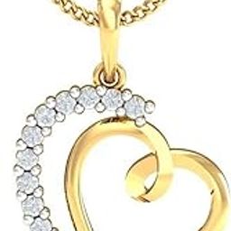 18KT Yellow Gold Heart In Heart Pendant for Women-image-45