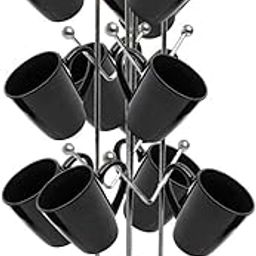 Silver Stainless Steel Cup Rack - Ideal for Kitchen, Coffee, and Tea Mug Display, Elegant Dining Table Cup Holder for 12 Cups (Pack of1) (NHSP)-16