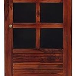 MADE WOOD Yong Book Case Wooden, Display Shelf Wooden, Book Shelf Wooden (Sheesham Wood, Honey)-25