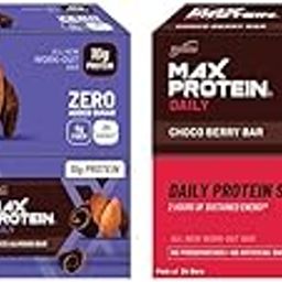 RiteBite Max Protein Daily Bars - Choco Almond & Choco Berry, 10g Protein, 5g Fiber, 50g Each (Pack of 24 Each) Combo-image-71
