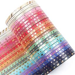 ELEPHANTBOAT® Washi Tape, Scrapbook Tape Craft Supplies 3mm Wide for DIY, Decorative Craft, Gift Wrapping, Scrapbooking 24rolls (3mm*5M)-31