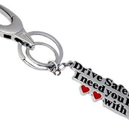Drive Safe I Need You Here, with Me Leather Keychain and Key ring, Bike & Car Key Chain-40