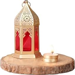 ADAL Tealight Holder | Table and Hanging Decorations for Home Décor | Elegant Tealight & Votive Holders | Festive Lighting | Handmade Decorative Stand (Gold, Red)-image-35