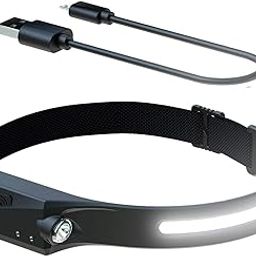 Rechargeable LED Headlamp 350 Lumens, 230° Induction, Weatherproof, Lightweight Headlight for Running, Camping - Sensor Outdoor Headlamp-26