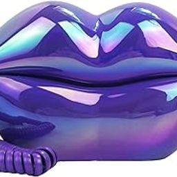 TelPal Corded Landline Phones for Home, Funny Novelty Lip Phone Gift, Wired Mouth Telephone Real Landline Home Office Telephones Furniture Decor (Purple)-10