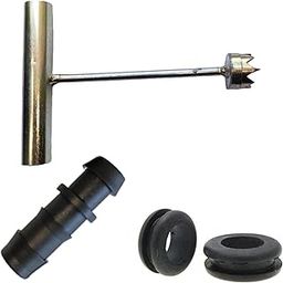NEXTGEN AGRO Drip Irrigation 16MM Drill Bit Rubber Grommet Start Connector for 16mm take Off PVC Pipe Hose Joiners Set of Type (Set Type- 50 PIC / 16 MM Drill BIT-1)-44