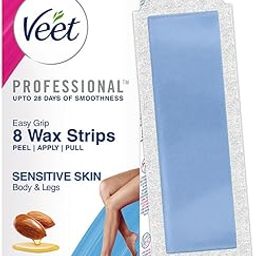 Veet Full Body Waxing Kit for Sensitive Skin - 8 Count Strips-53
