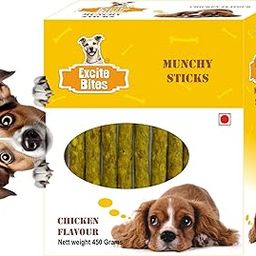 EXCITE BITES Chicken Flavor Munchy Sticks for Dogs| Protein Chew Sticks for Dogs | Essentials Dog Treats for Adult & Puppies| Dental Sticks for Dogs |Long-Lasting Dog Chew Stick-450grams.-image-9
