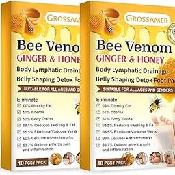 New Bee Venom Foot Patche Stress Relief Detox Patch Solution Ginger Belly Drainage Lymphatic Drainage, Cleansing Toxin Remover Foot Pads Deep Sleep Patch For Men & Women (1 Box 20 Patche)(Pack Of 2)-image-72