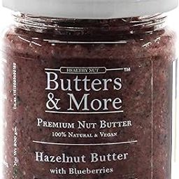 Butters & More Vegan Hazelnut Butter with Real Blueberries (200G) No Artificial Flavours Or Colour. Healthy Hazelnut Spread.-image-0