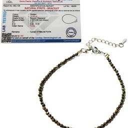 Natural Pyrite Faceted Anklet/Bracelet, Certified crystal for Protection, Abundance, and Energy Boost-image-39
