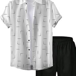 Classic Cuts Men's Printed Lycra Co-Ord Set | Shirt and Shorts Night Suit | Summer Lounge Wear | Beach Outfit | Night Dress | Pyjama Set | Half Sleeves-picture-48