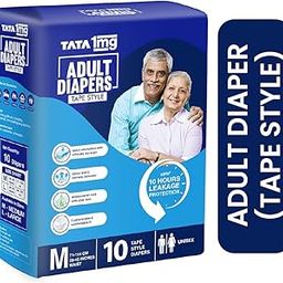 TATA 1MG Unisex Adult Diaper Tape Style, Soft Cottony Leak Proof With Antibacterial Core Diaper For Adults To Get Extra Care, Comfort And Freedom (Style: Medium, Pack Of 10)-image-36