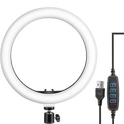 OAHU® LED Ring Light - 10" Selfie Ring Light with Phone Holder, Dimmable Desk Makeup Ring Light, Perfect for Live Streaming, TikTok, YouTube Video, Photography Compatible with iPhone/Android-18