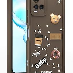 Outlouders Back Cover for Vivo Y21 2021 / Y33s | 3D Cartoon Bear Cute Fun Silicone Full Body Protection Bumper Case (Brown)-image-46