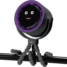 Akejrym Stroller Fan Portable, Personal Fan for Travel, Air Turbo Tech & Digital display, Detachable 5 Speeds Rechargeable 360° Rotate Flexible Tripod, For Home Office Stroller Camping - Grey-image-25
