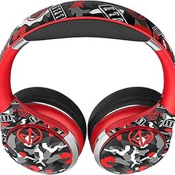 MERISHOPP Bluetooth Headphones Over Ear Foldable Built-in Mic Soft Earmuffs Red-9