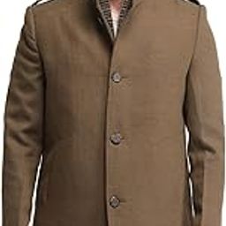 Brown Solid High neck Long Sleeve Casual Polyester Regular Fit Jacket-image-66
