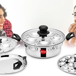 Klassi Kichen Stainless Steel Multi Steamer Pot with Glass Lid, Steamer, Mini Idli Plate Induction & Standard Idli Maker (4 Plates, 9 Idlis)-image-18