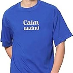 Cotton Calm Aadmi Printed Drop Shoulder Round Neck T-Shirt for Men-image-39