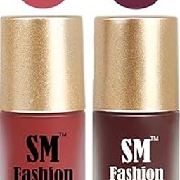 SM FASHION Nail Polishes, Peach Pink-Wine Velvet Matte Nail Paint Combo Set of 2 Pcs 7ml each-18
