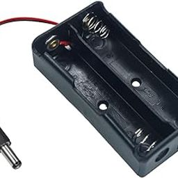 Electronic Spices 1 Pcs New Black DIY 2x 18650 Battery Holder Storage Box Case With DC 5.5x2-12