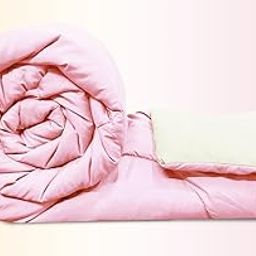 VAS COLLECTIONS® Summer Razzai All Season 220 GSM Ac Comforter Super Soft Fluffy Comforter (90" X 86" Inches/220Cm X 228Cm) - Double Bed Comforter|Pink & Beige| Lightweight| Microfibre-image-17