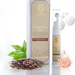 Hamsa Radiance Under Eye Gel for Dark Circles, Puffiness & Fine Lines for men & women | Niacinamide, Peptides, Caffeine, Green Tea, Vitamin A & Hyaluronic Acid | Cooling Massage Applicator - 15g-9
