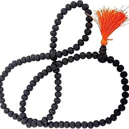 Karungali Malai Original 8mm 100% Natural Unpolished - Black Ebony Wood Malai, 108 Beads-24