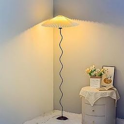 Kuber Industries Fabric Shade & Curvy Metal Base with Light Color Changing Bedroom Lamp for Side Table | Office, Desk & Study Table Lamp for Living Room, Home & Décor | Black & White-image-36