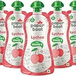 Paper Boat Lychee Juice, Litchi Jelly Drink Enriched with Vitamin D, No Added Preservatives and Colours (Pack of 9, 150ml each), Pink-image-35