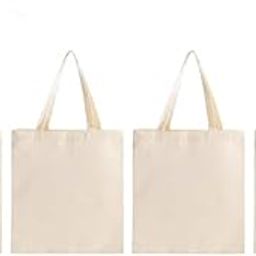 Cotton Canvas Tote Bags – Reusable & Eco-Friendly Grocery Bags | Plain Cloth Shopping Bags for Daily Use, Travel, Gifting, Craft DIY, School, Office & Storage-image-18