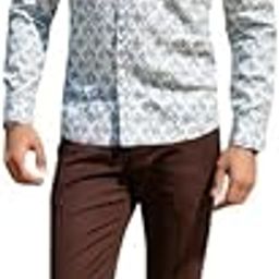 Grey Men's Geometric Printed Glaxo Cotton Short Kurta-image-90