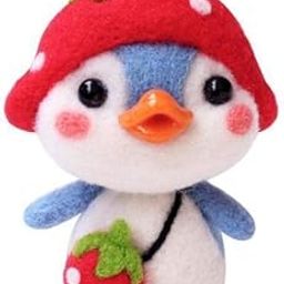 CALANDIS™ 2xDIY Lovely Penguin Animal Needle Felting Kit with Basic Tools Strawberry | Roving Wool & Fibers | Spinning & Felting | Needlecrafts & Yarn-picture-13