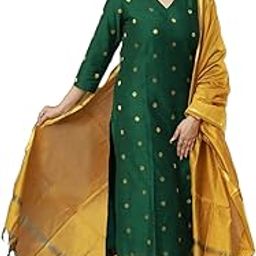 Women's Rayon Viscose Straight Printed Kurta with Pant & Dupatta-picture-50