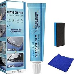 Car Glass Oil Film Cleaner, Car Glass Oil Film Remover with Sponge and Towel, Windshield Oil Film Cleaner, Glass Stripper Water Spot Remover,Remover Dirt Cleaning-image-61