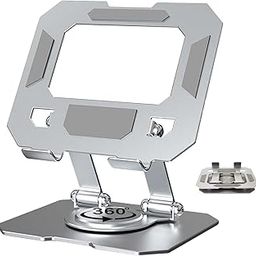 Shop Stoppers® 360 Degree Rotating Foldable Metal Tablet, Mobile, Laptop Holder Stand | Compatible with iPad, Gadgets & Books Reading - Multipurpose Gadget for Office, Desktop & Home - Adjustable-image-1