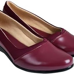 LIYU Women Comfortable Wedge Heel Pumps - Soft Cushioned Insole, Slip-On Design, Lightweight Formal-image-1
