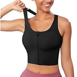 Women's Medium Impact Front Zip Sports Bra - Longline Fitness Crop Top with Criss-Cross Back, Wire-Free Yoga & Workout Tank, Sizes M-2XL-picture-19