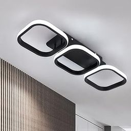 RJ -55W 3-Square Rings Modern Ceiling Light for Bedroom Kitchen Loft Aisle Hallway Balcony Stair Cool White, Warm White, Natural White (2 Years Warranty)-11