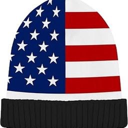 USA American Flag Beanie for Women Men Winter Hat Reversible Skull Cuffed Knit Cap Multi-image-94
