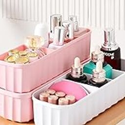 Leawall Plastic drawers organisers Closet Storage Dividers for Underwear, Socks, Bras, Ties, Undergarments, Scarves Socks Tray storage box and organiser storage box wardrobe organiser 5 Grid(2 Pcs)-image-75
