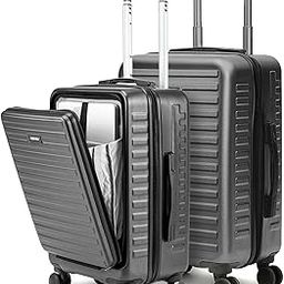 Medium Check In 24 Inches & 20 Inches Cabin Luggage Set Of 2 - Premium Polycarbonate Hardsided Suitcase & Trolley Bags (Grey)-Stark Pro, 65 Cm, Spinner-3