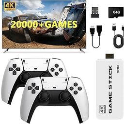 HDMI 4K Wireless TV Game Console Stick 4K，Retro Game Stick with Built-in 9+ Emulators, 20,000+ Games, 4k Hdmi Output & 2.4GHz Wireless Controller, Retro Game Emulators, TV Video Games(64G)-image-8