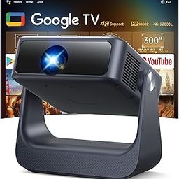 【Buit-in Google TV & Voice Control】Smart Projector with WiFi 6 and Bluetooth, 4K Support Movie Outdoor Projectors Compatible with Netflix/Prime Video/YouTube, Auto Focus Home Proyector 180°Stand-image-27