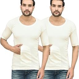 Interlock Cotton Off White/Grey Pocket Vest for Men (Pack of 2)-image-47